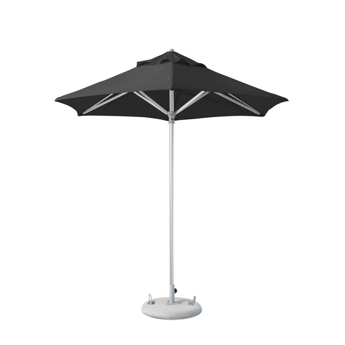 9 ft. Black Polyester Round Market Patio Umbrella
