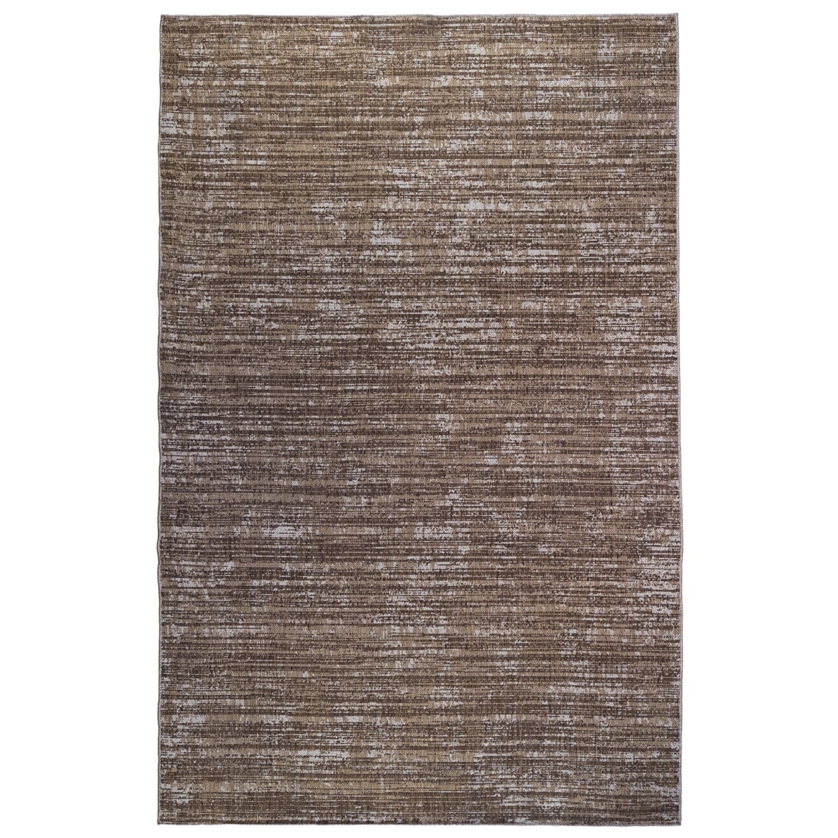 531655 8 x 10 ft. Brown & Ivory Striped Stain Resistant Indoor & Outdoor Rectangle Area Rug