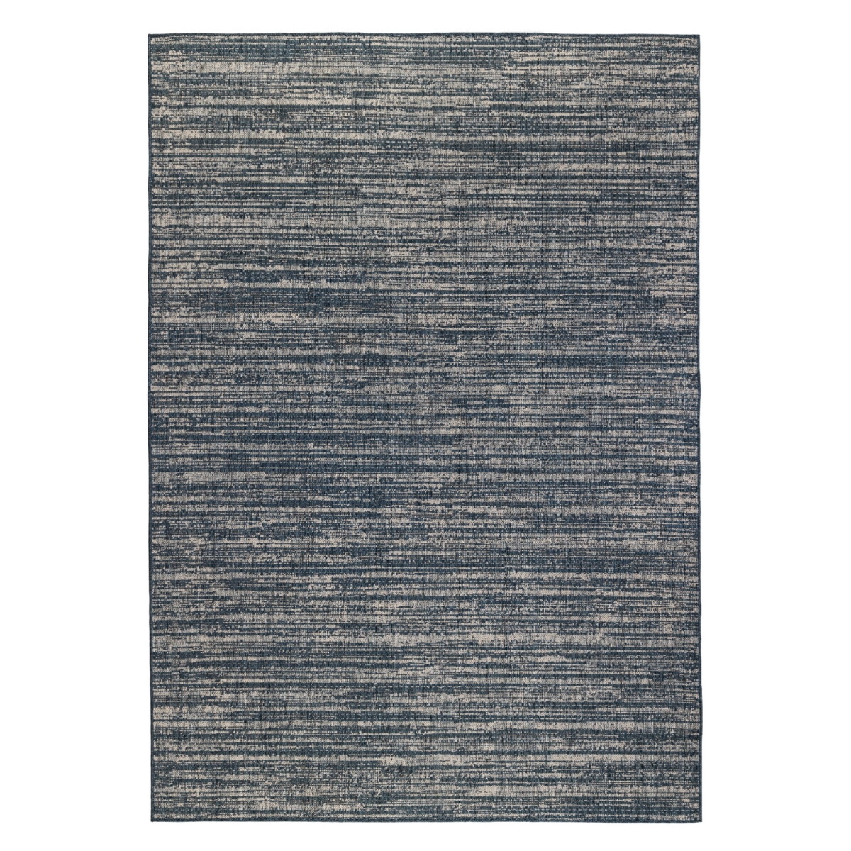 531663 9 x 12 ft. Grey & Blue Striped Stain Resistant Indoor & Outdoor Rectangle Area Rug