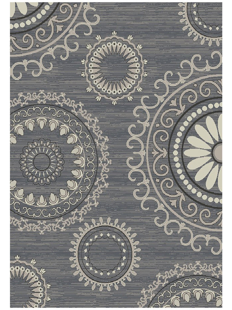 8 x 10 ft. Grey & Ivory Geometric Rectangle Area Rug