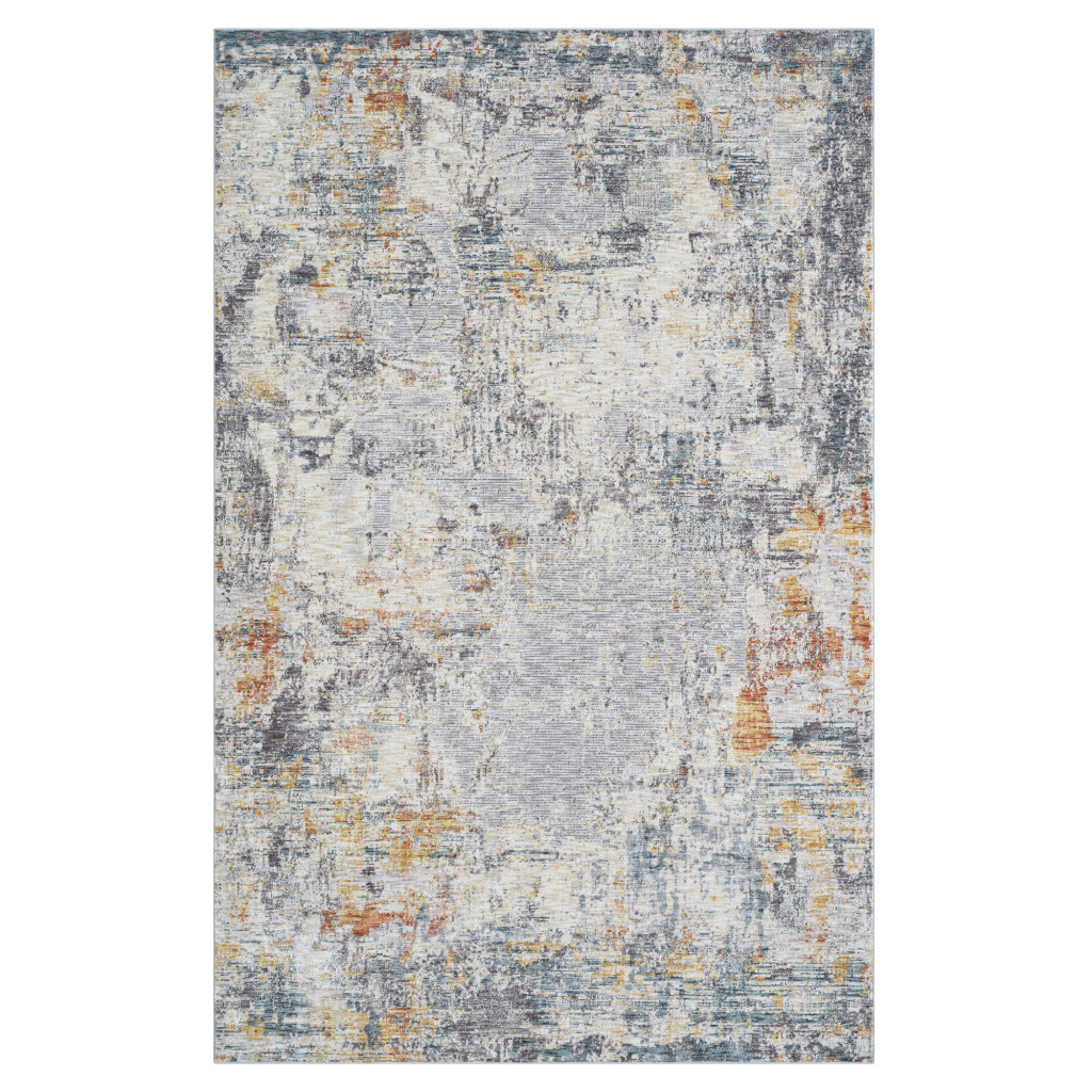 549995 5 x 8 ft. Grey & Ivory Abstract Rectangle Area Rug
