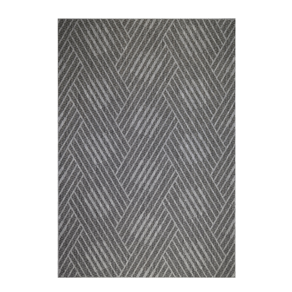 531614 9 x 12 ft. Grey & Blue Geometric Stain Resistant Indoor & Outdoor Rectangle Area Rug