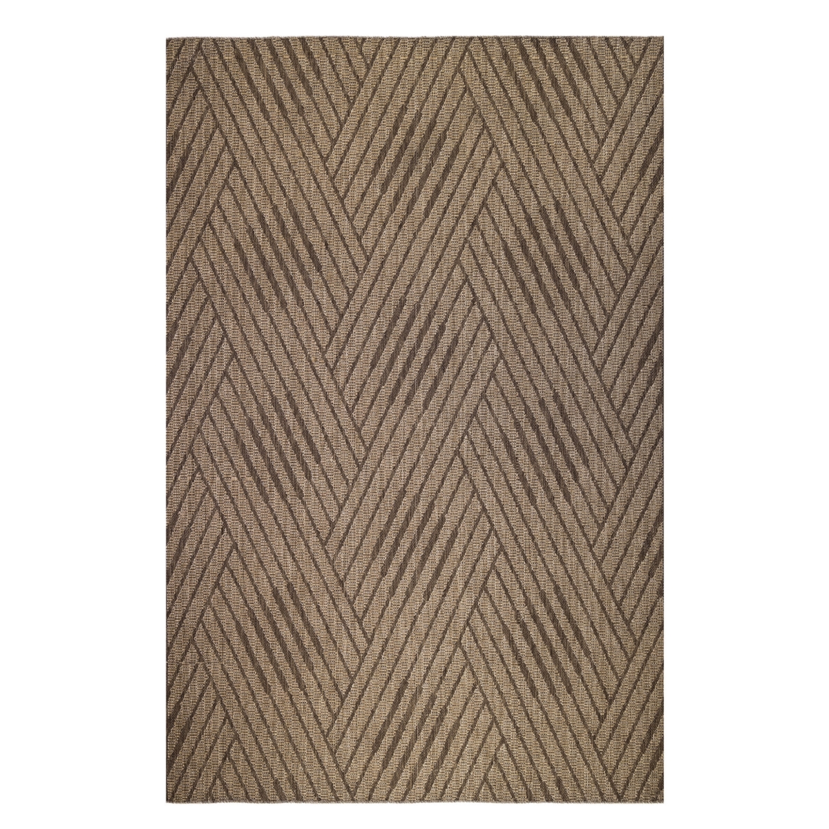 9 x 12 ft. Beige Geometric Stain Resistant Indoor & Outdoor Rectangle Area Rug