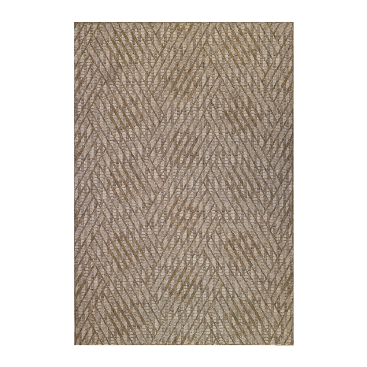 9 x 12 ft. Beige Geometric Stain Resistant Indoor & Outdoor Rectangle Area Rug