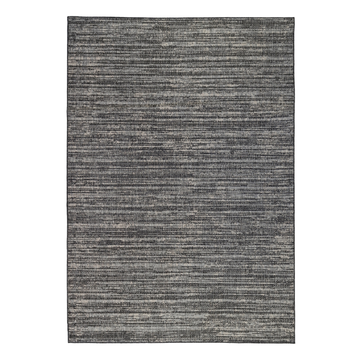 5 x 8 ft. Brown & Ivory Striped Stain Resistant Indoor & Outdoor Rectangle Area Rug