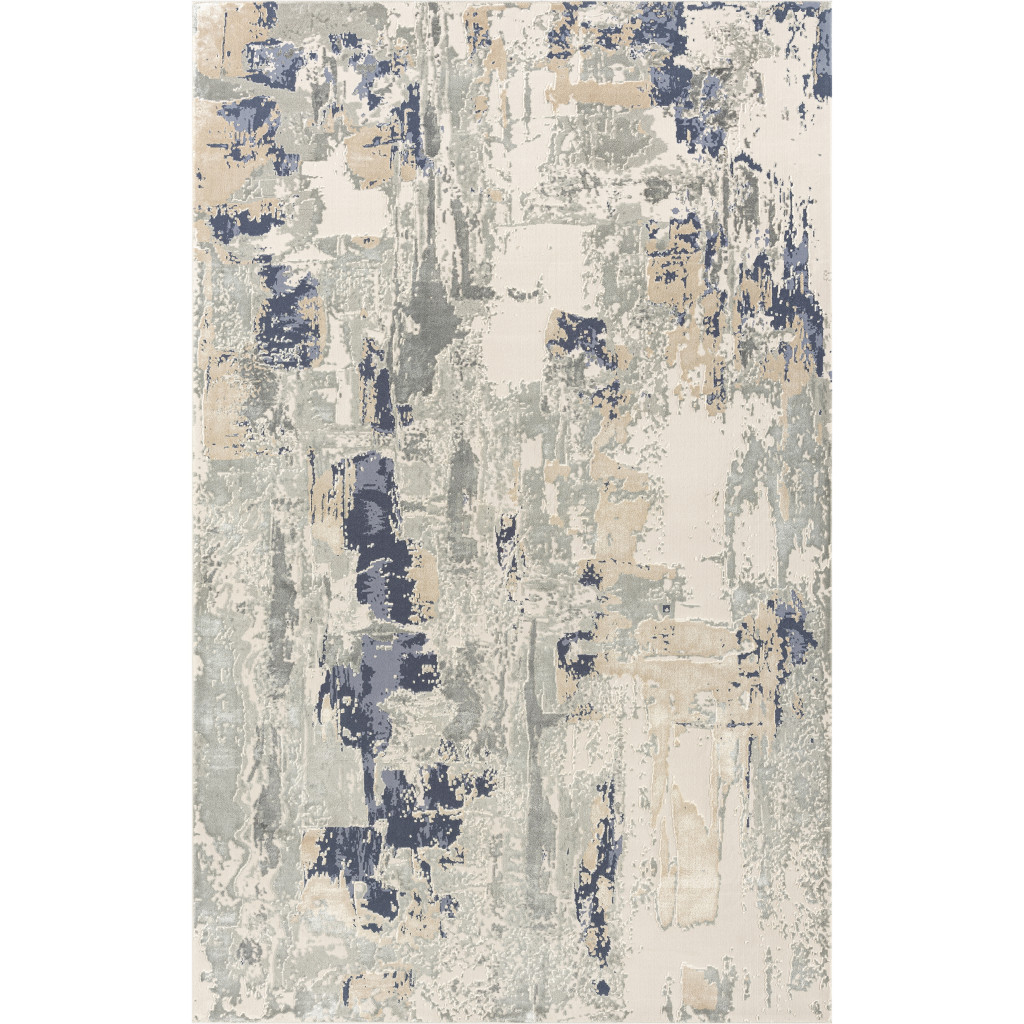 2 x 3 ft. Blue & Beige Abstract Rectangle Area Rug