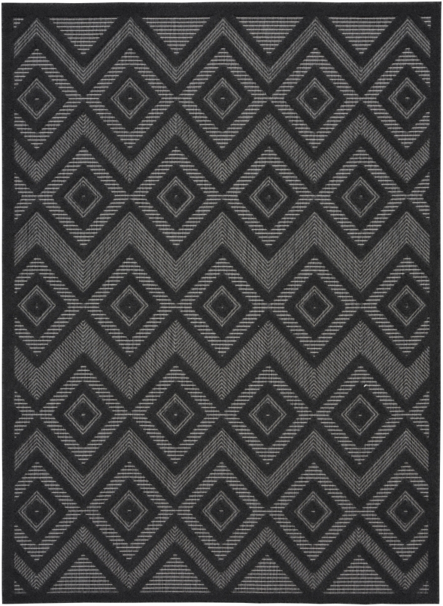 6 x 9 ft. Charcoal & Black Argyle Indoor & Outdoor Rectangle Area Rug