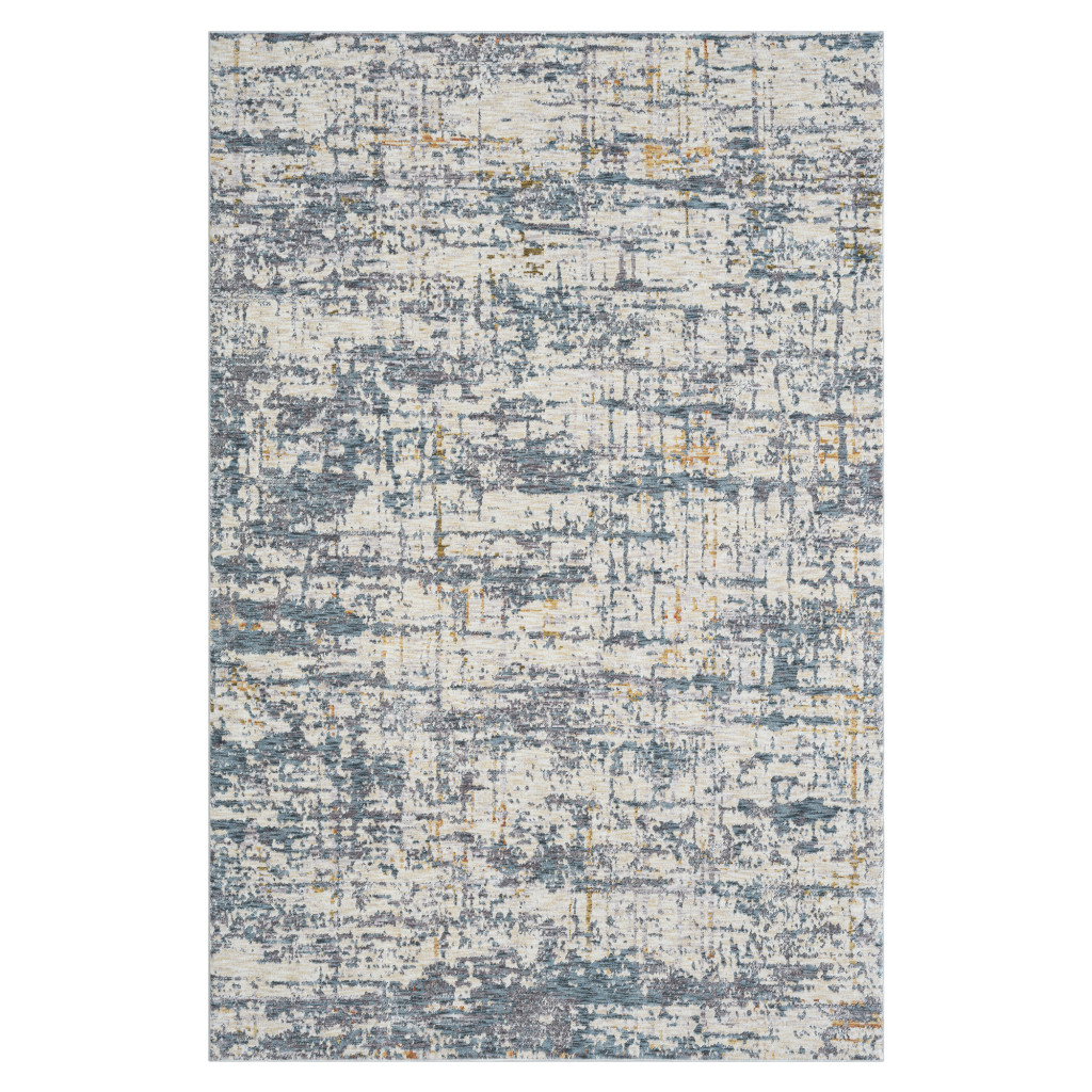 2 x 3 ft. Blue & Ivory Abstract Rectangle Area Rug