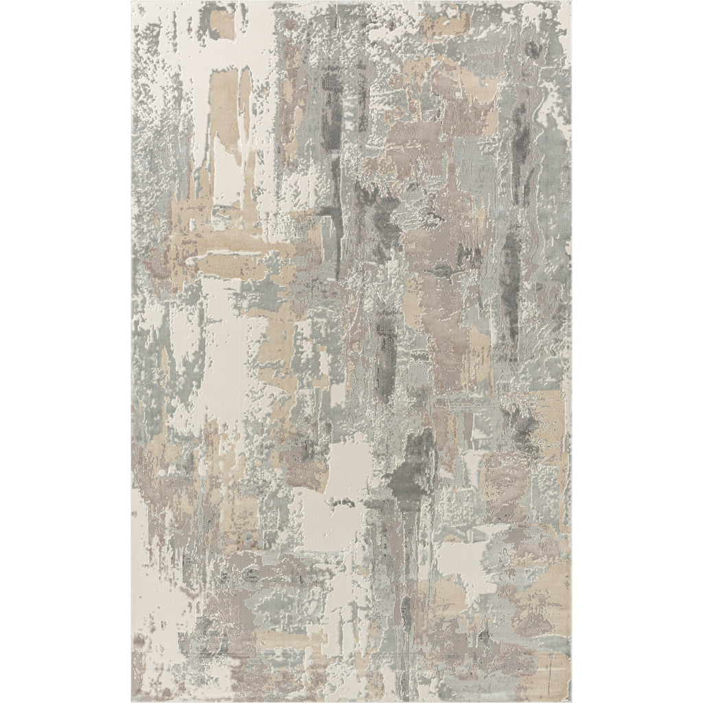 554368 5 x 8 ft. Grey & Beige Abstract Rectangle Area Rug