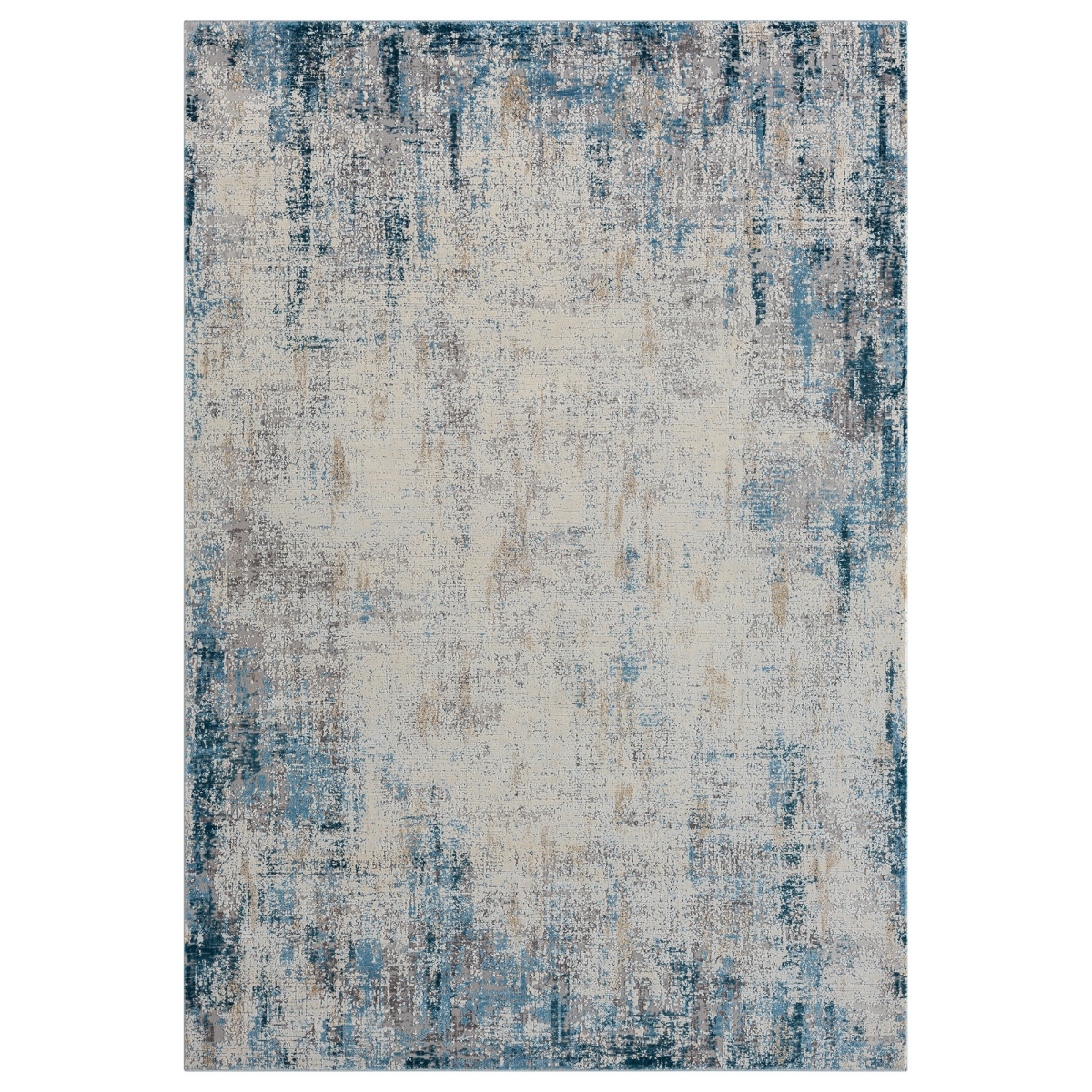 2 x 3 ft. Blue & Ivory Abstract Rectangle Area Rug