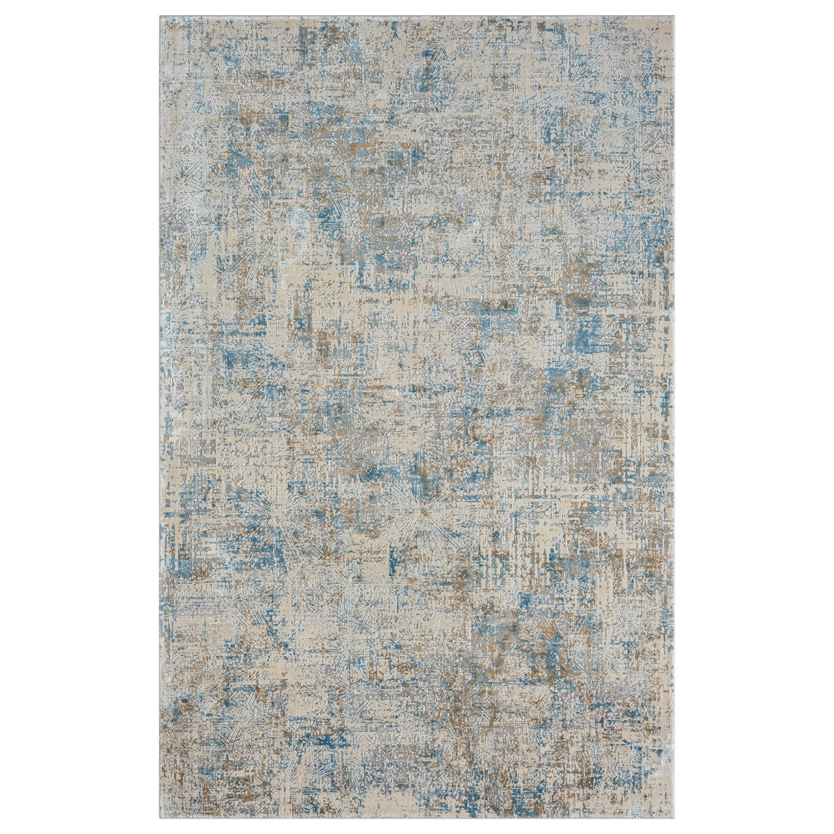 554390 2 x 3 ft. Blue & Ivory Abstract Rectangle Area Rug