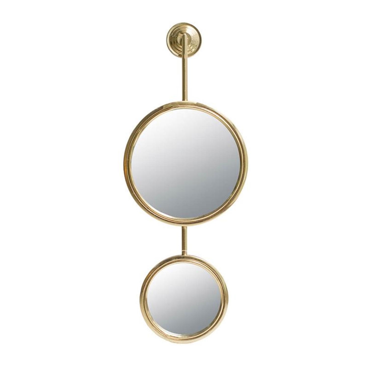 485012 29 in. Gold Round Iron Framed Accent Mirror
