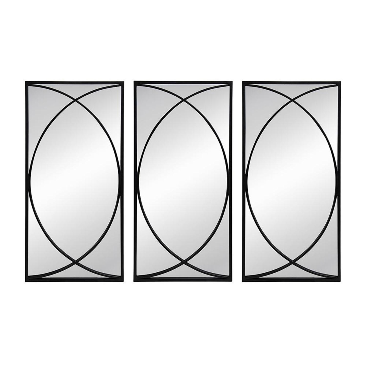 485102 Black Iron Framed Accent Mirror - Set of 3