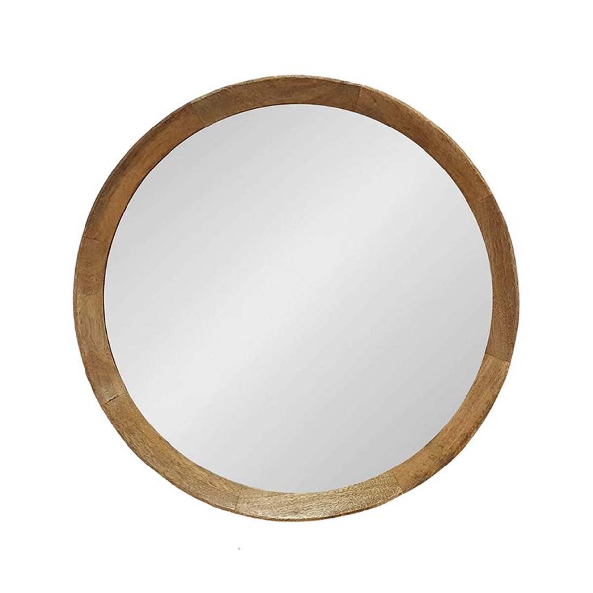 485116 20 in. Natural Round Wood Framed Accent Mirror