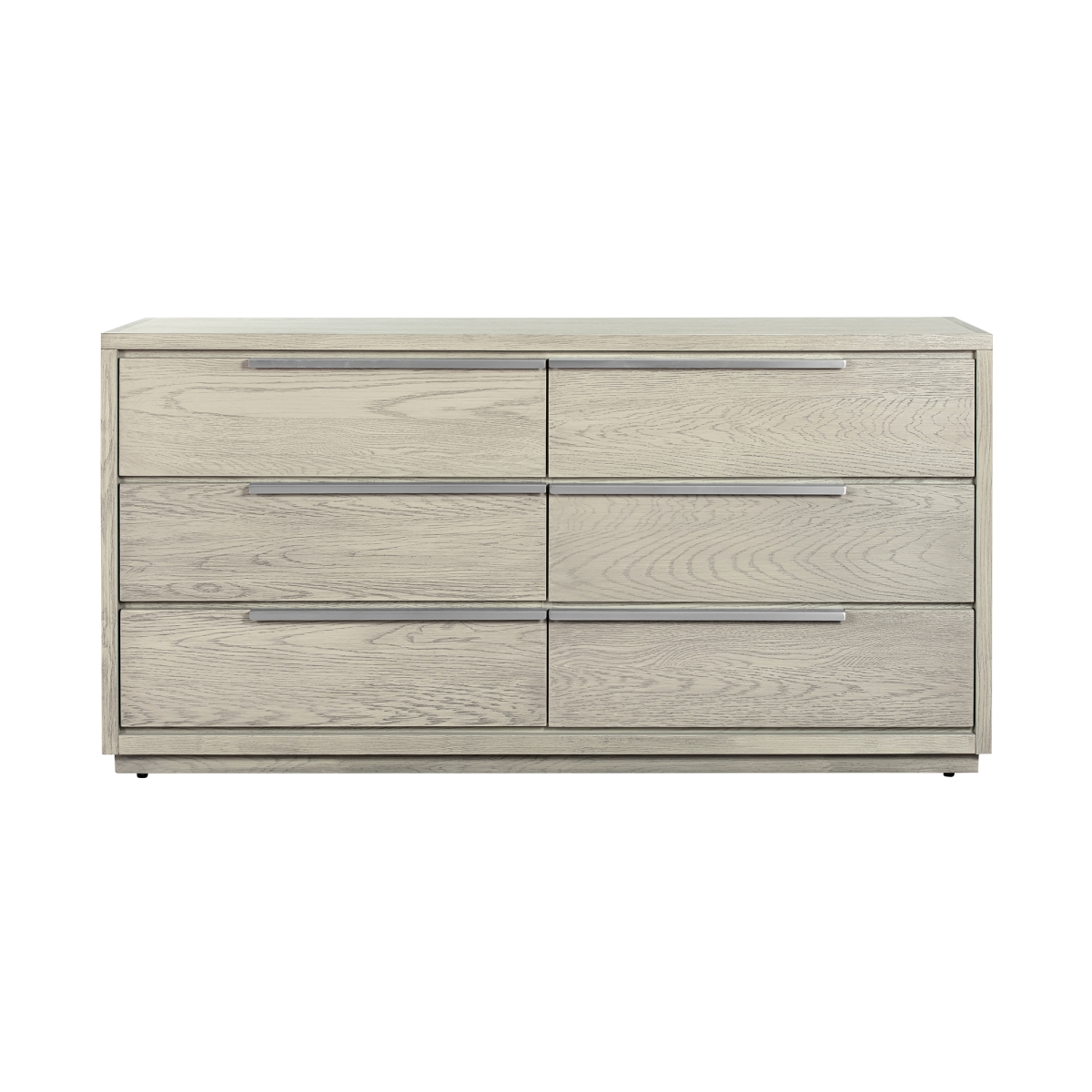 518616 63 in. Gray Solid Wood Six Drawer Double Dresser