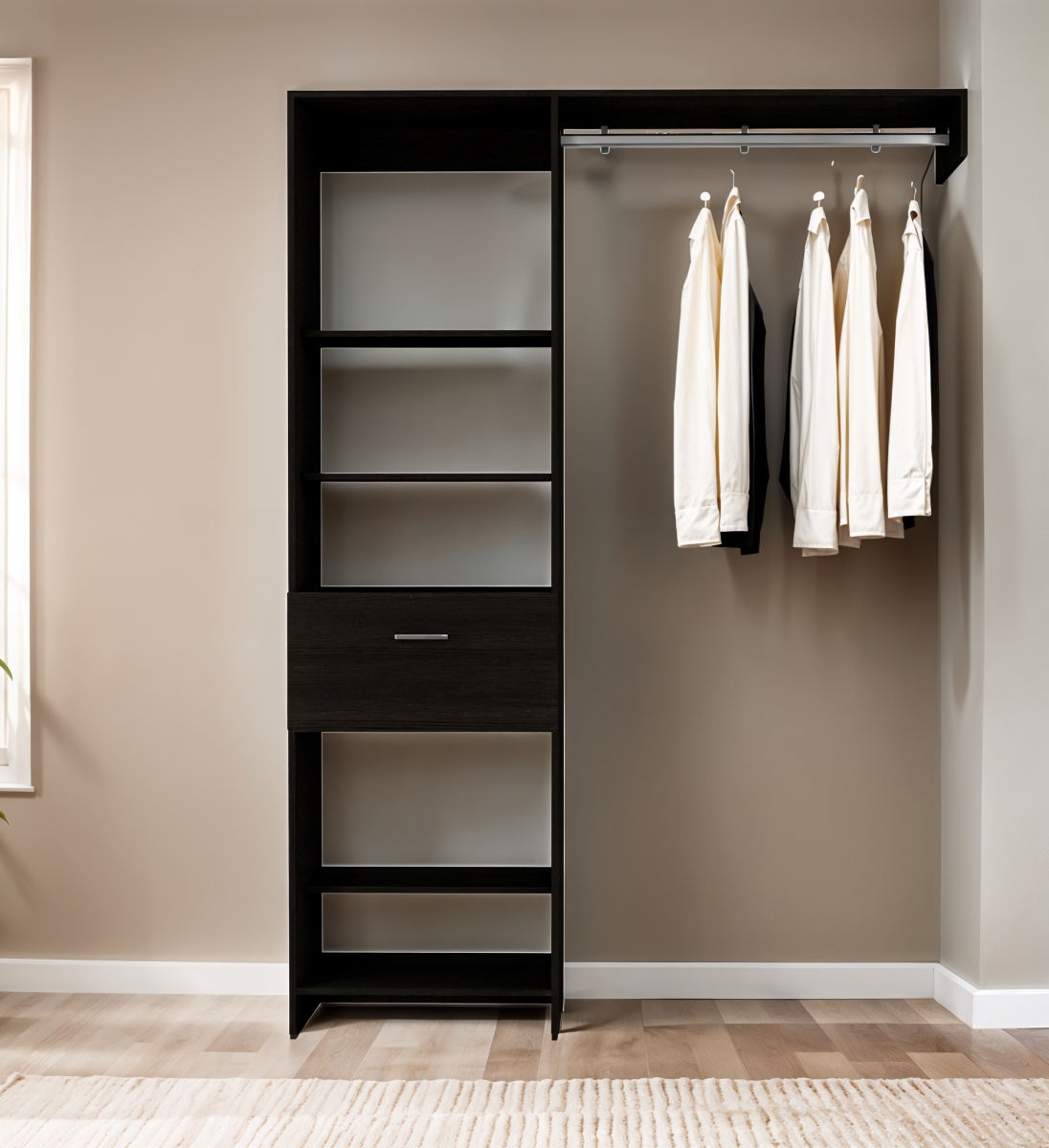 535186 59 in. Black Drawer Combo Dresser