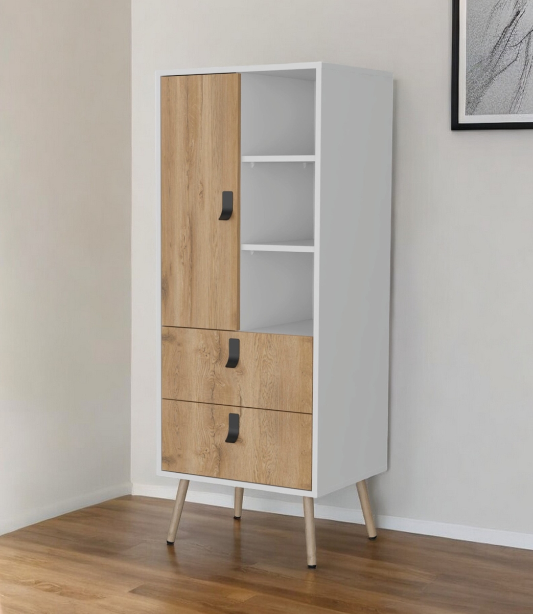 552271 20 in. White & Natural Two Drawer Dresser