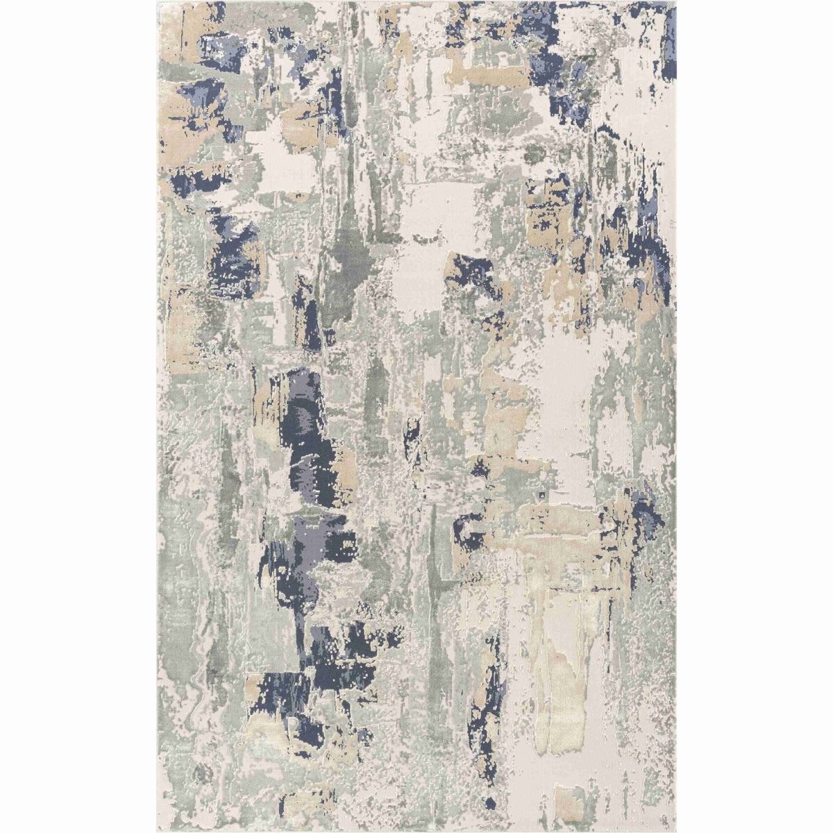 565151 4 x 6 ft. Blue & Gray Abstract Rectangle Machine Woven Area Rug