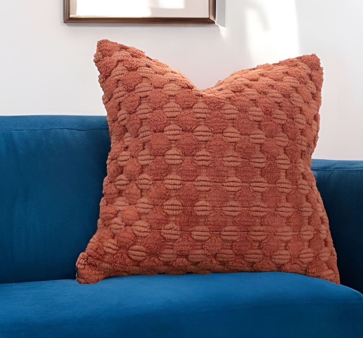 518701 20 in. Terra Cotta Cotton Throw Pillow with Texture