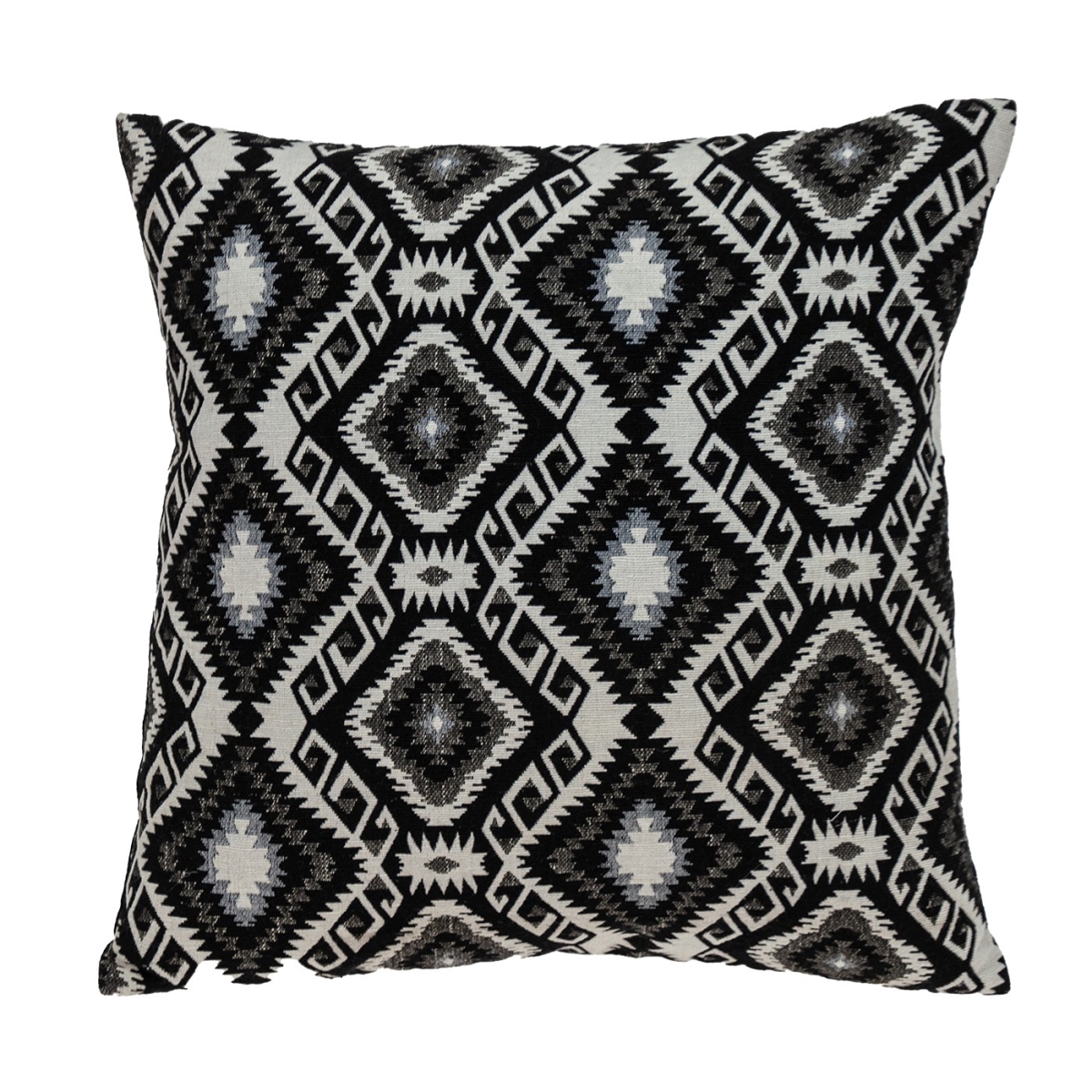 383100 Jet Black & White Geo Throw Pillow