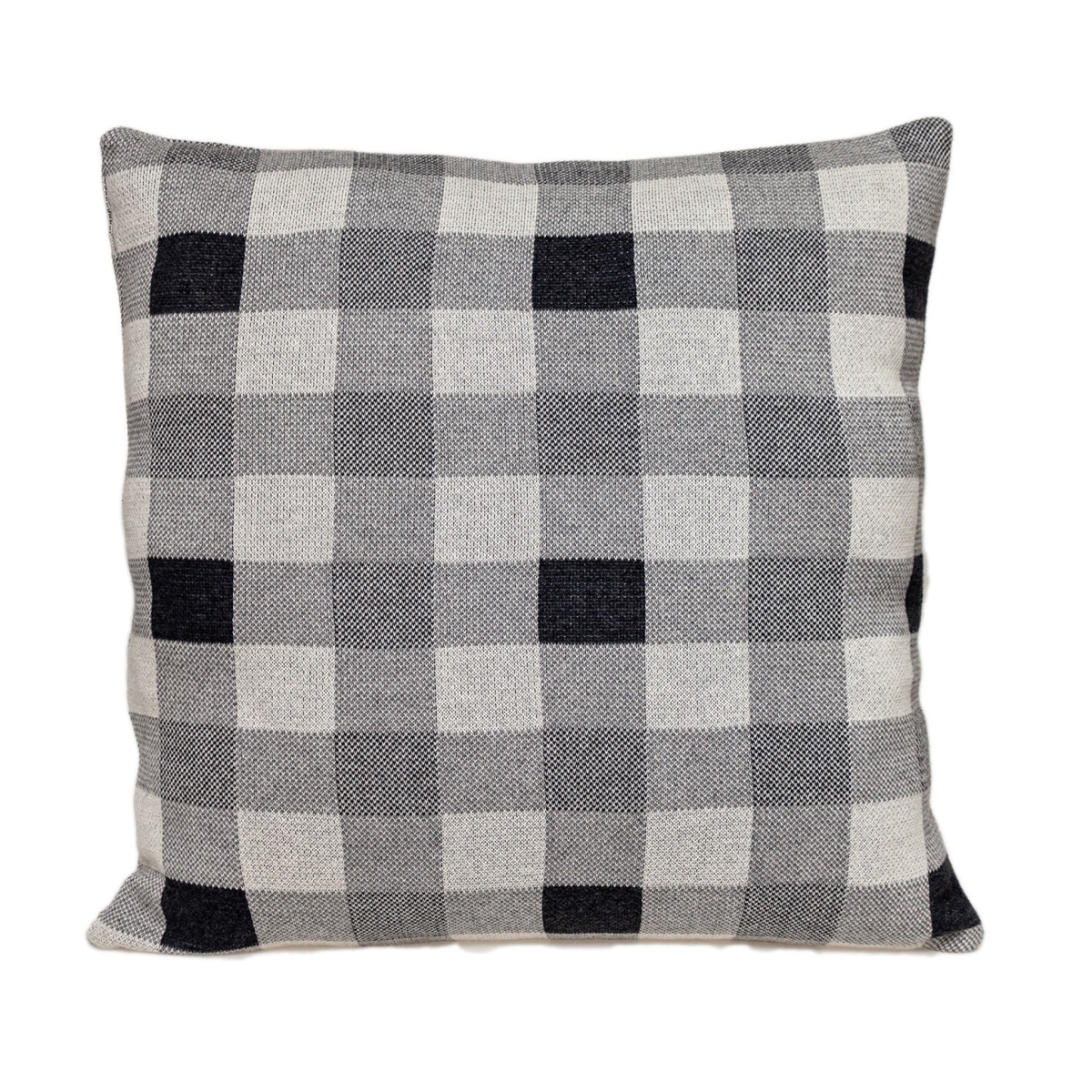 383165 Lead Grey Checkered Pillow