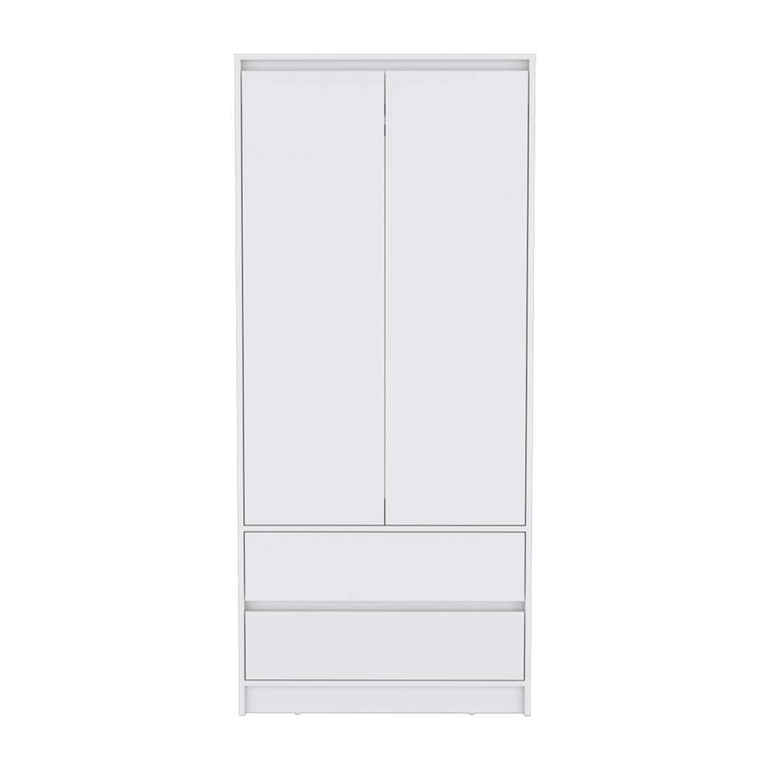 524957 32 in. White Two Drawer Combo Dresser
