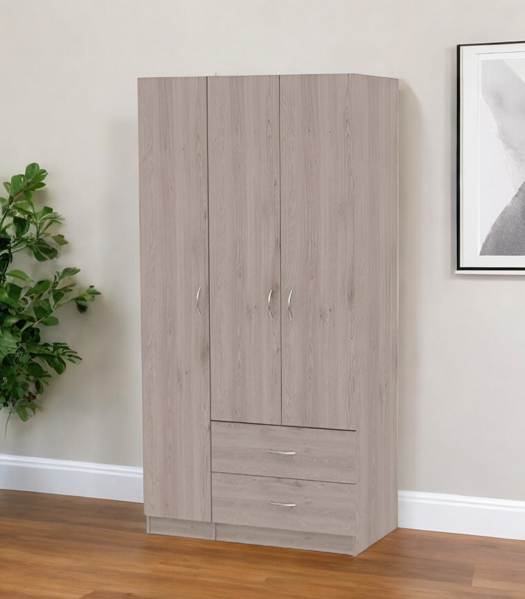 534935 35 in. Light Gray Two Drawer Combo Dresser