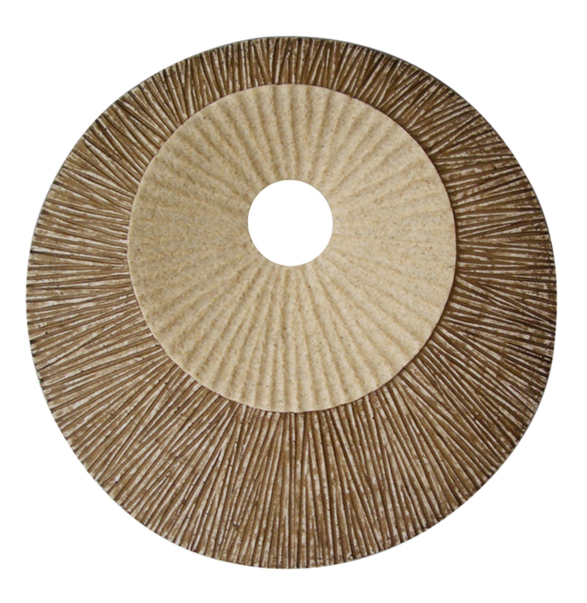 274772 19 x 19 x 2.5 in. Brown Round Double Layer Ribbed Wall Plaque