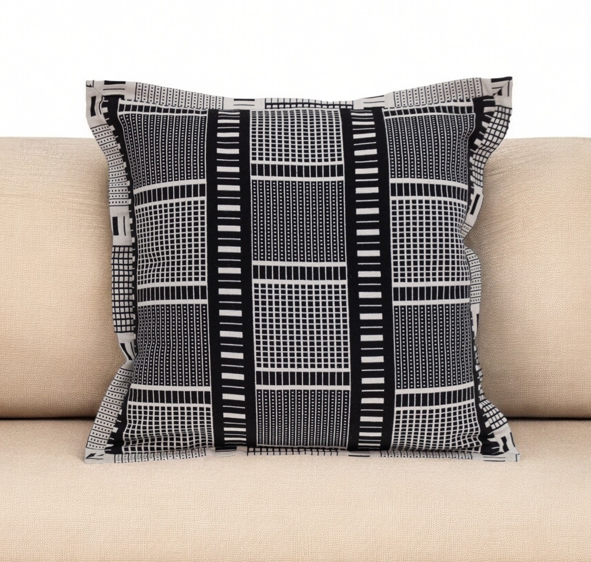 383122 Black & White Abstract Stripes Throw Pillow