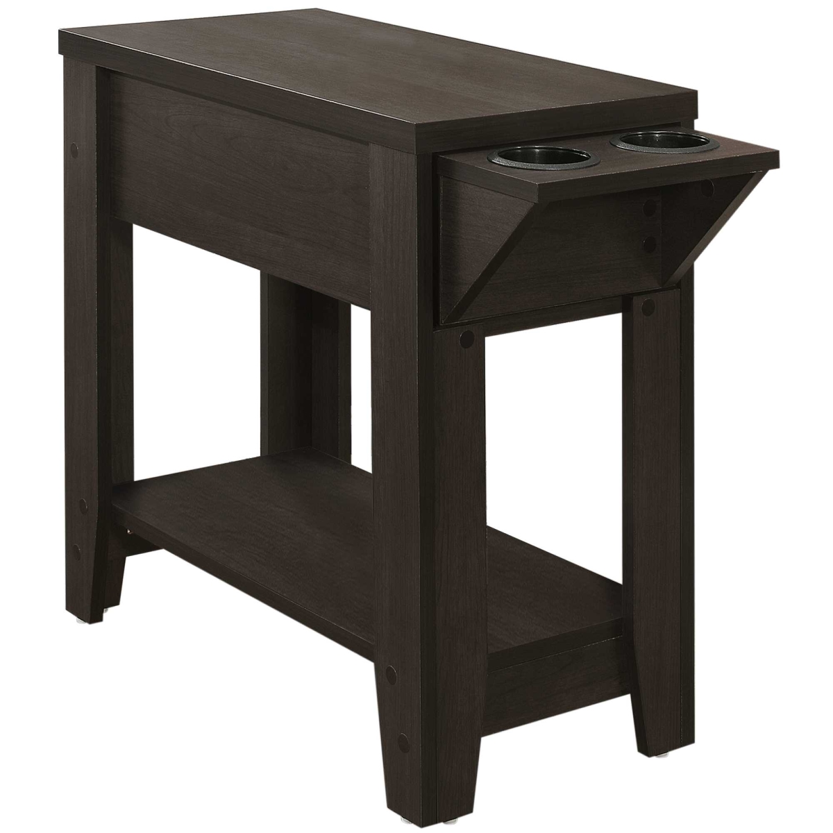 333085 23 in. Brown Wood End Table with Shelf