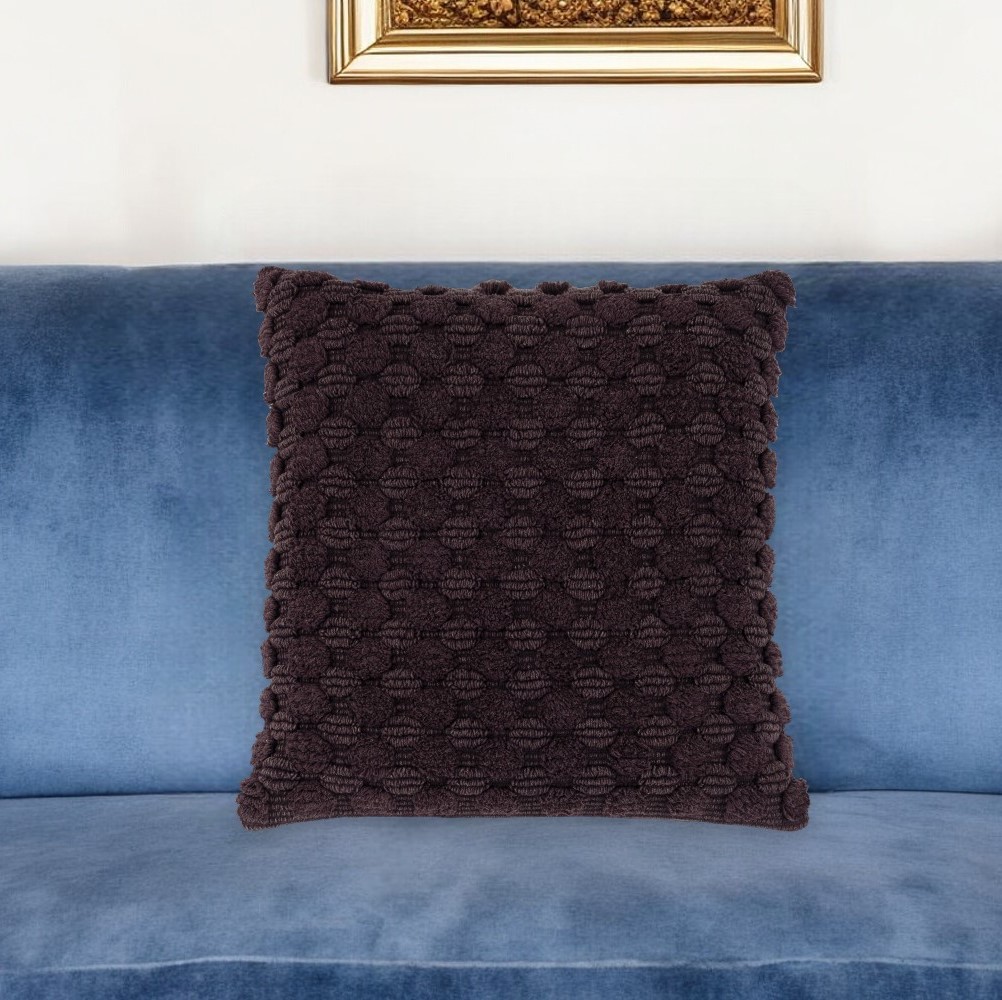 518685 20 in. Wine Cotton Throw Pillow with Texture