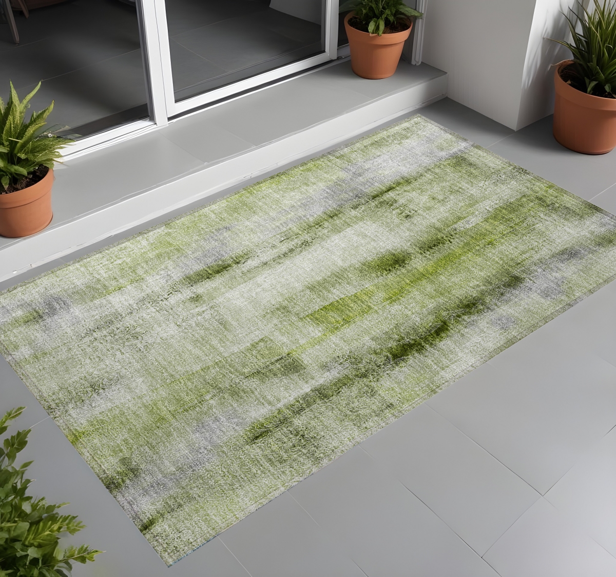 Sage 2x3 ft. Washable Non-Skid Area Rug - Stain Resistant UV Protected