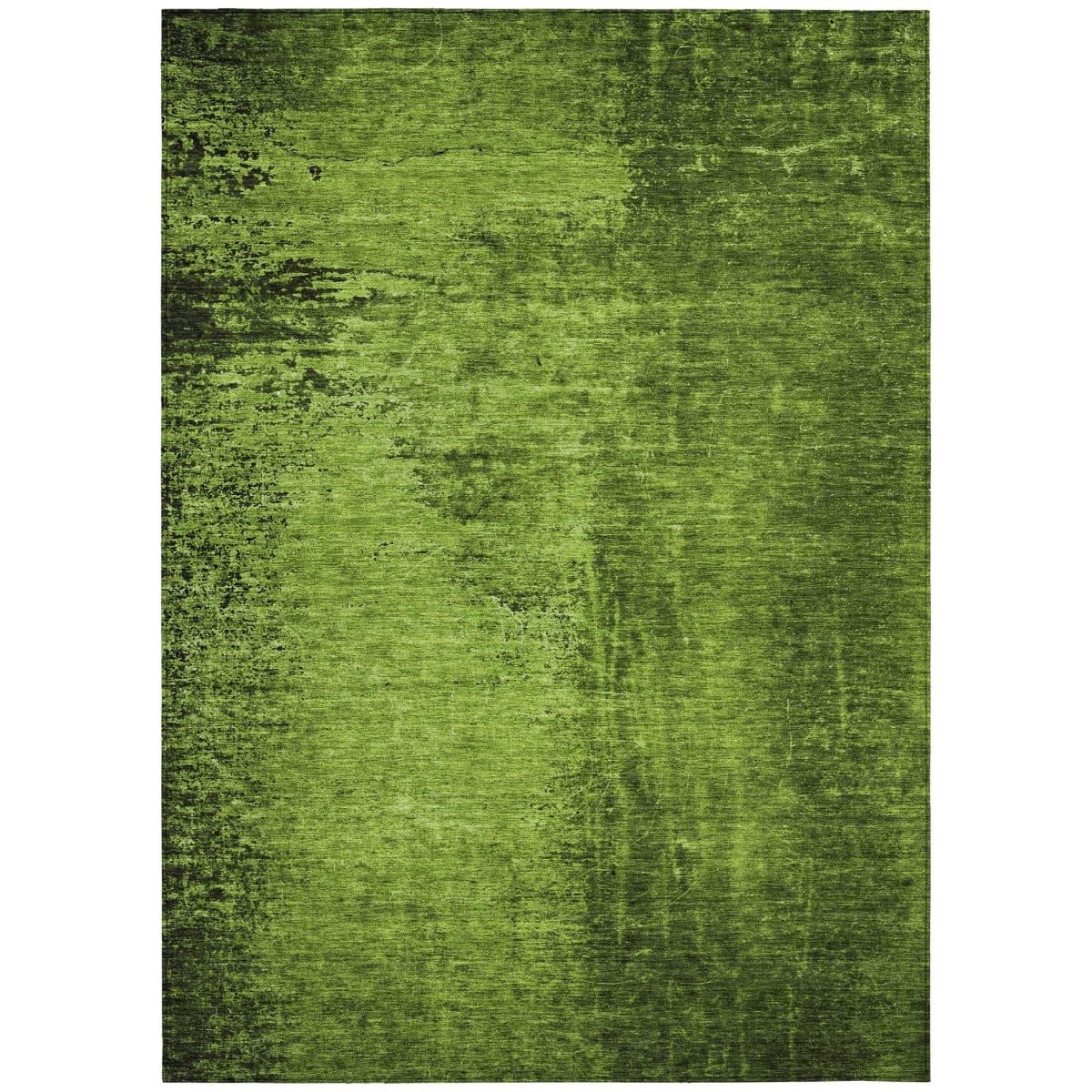 Green Abstract Washable Area Rug - 5 x 8 ft - Stain Resistant Non-Skid