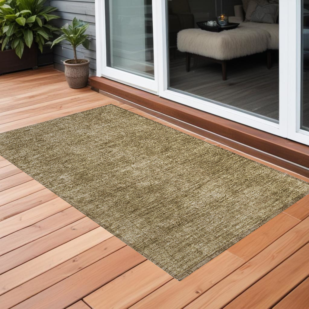 563082 3 x 5 ft. Tan Abstract Washable Non Skid Indoor Outdoor Rectangle Machine Woven Area Rug