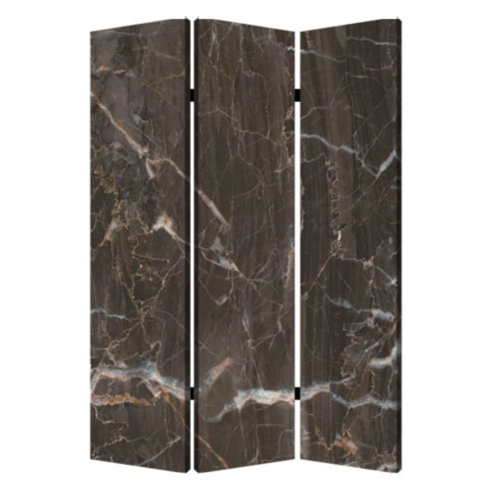 274659 48 x 72 in. Multi Color Wood Canvas Black Marble Screen