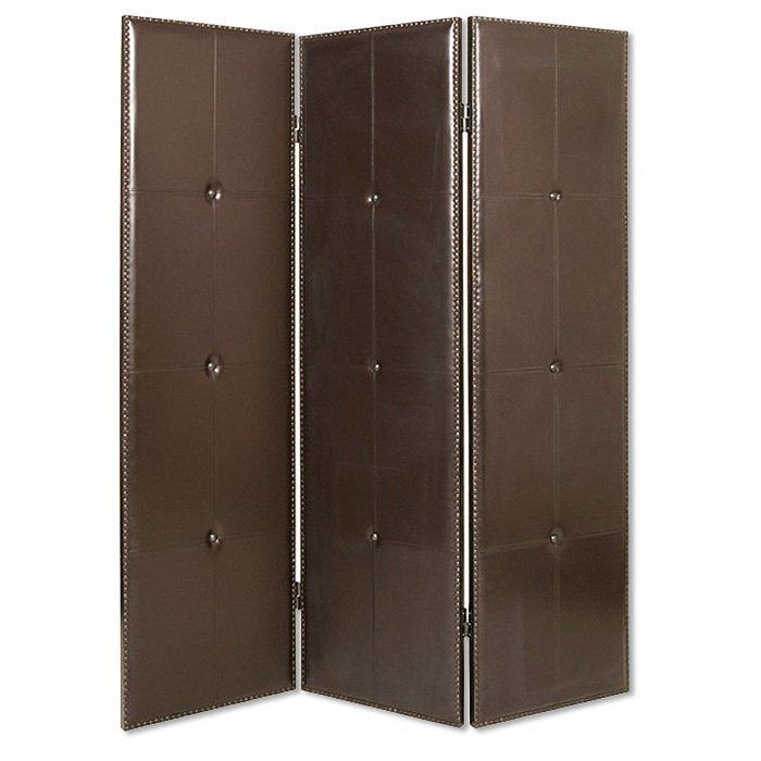 274879 60 x 72 in. Brown Faux Leather Screen