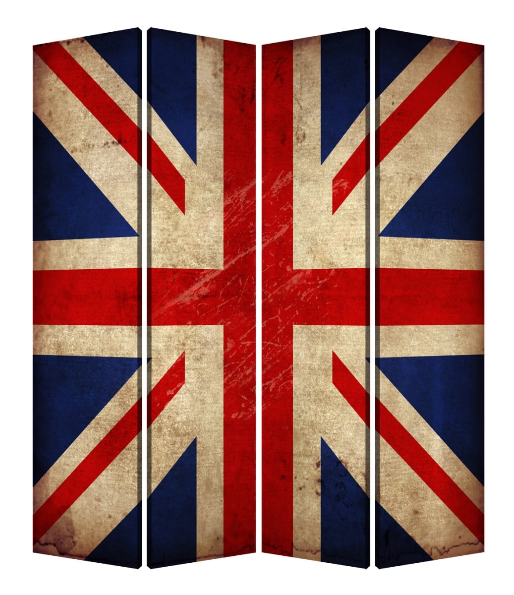 277083 84 x 84 in. Multi Color Wood Canvas Union Jack Screen