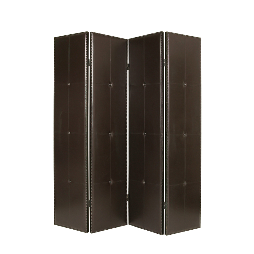 277094 76 x 84 in. Brown Faux Leather Screen