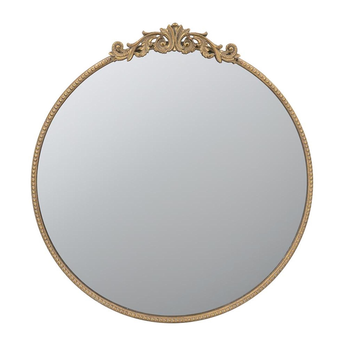 485046 32 in. Gold Crowned Top Iron Framed Accent Mirror