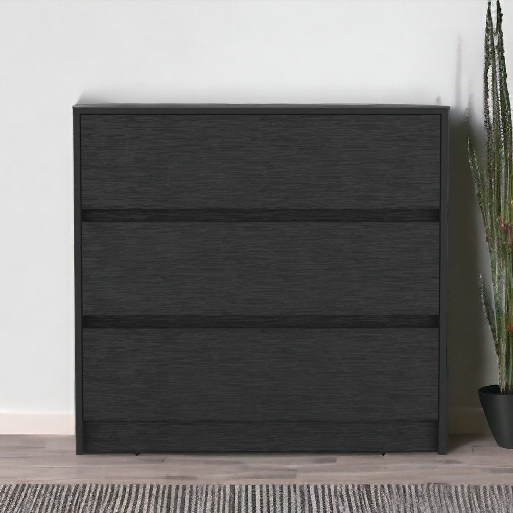 524956 33 in. Black Three Drawer Dresser