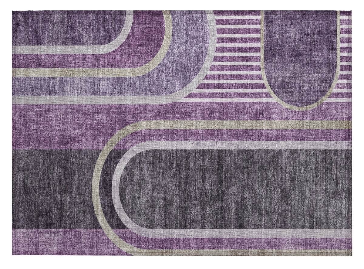 Abstract Purple & Black Area Rug - 2 x 3 ft - Machine Washable - Stain Resistant