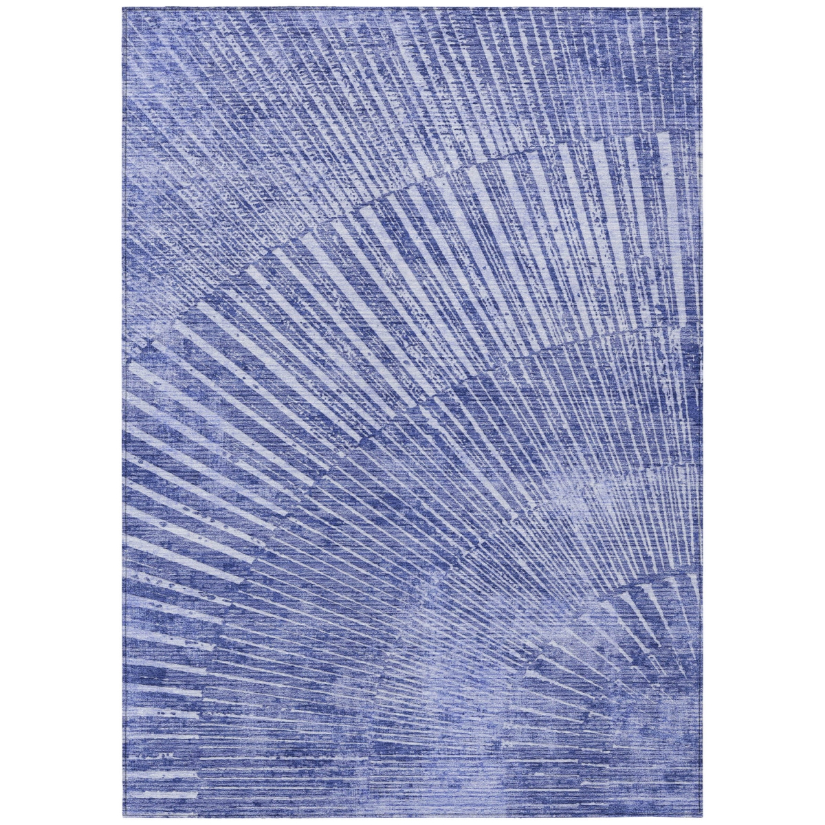 Navy Blue Abstract Washable Area Rug - 3 x 5 ft - Non-Skid - Stain Resistant