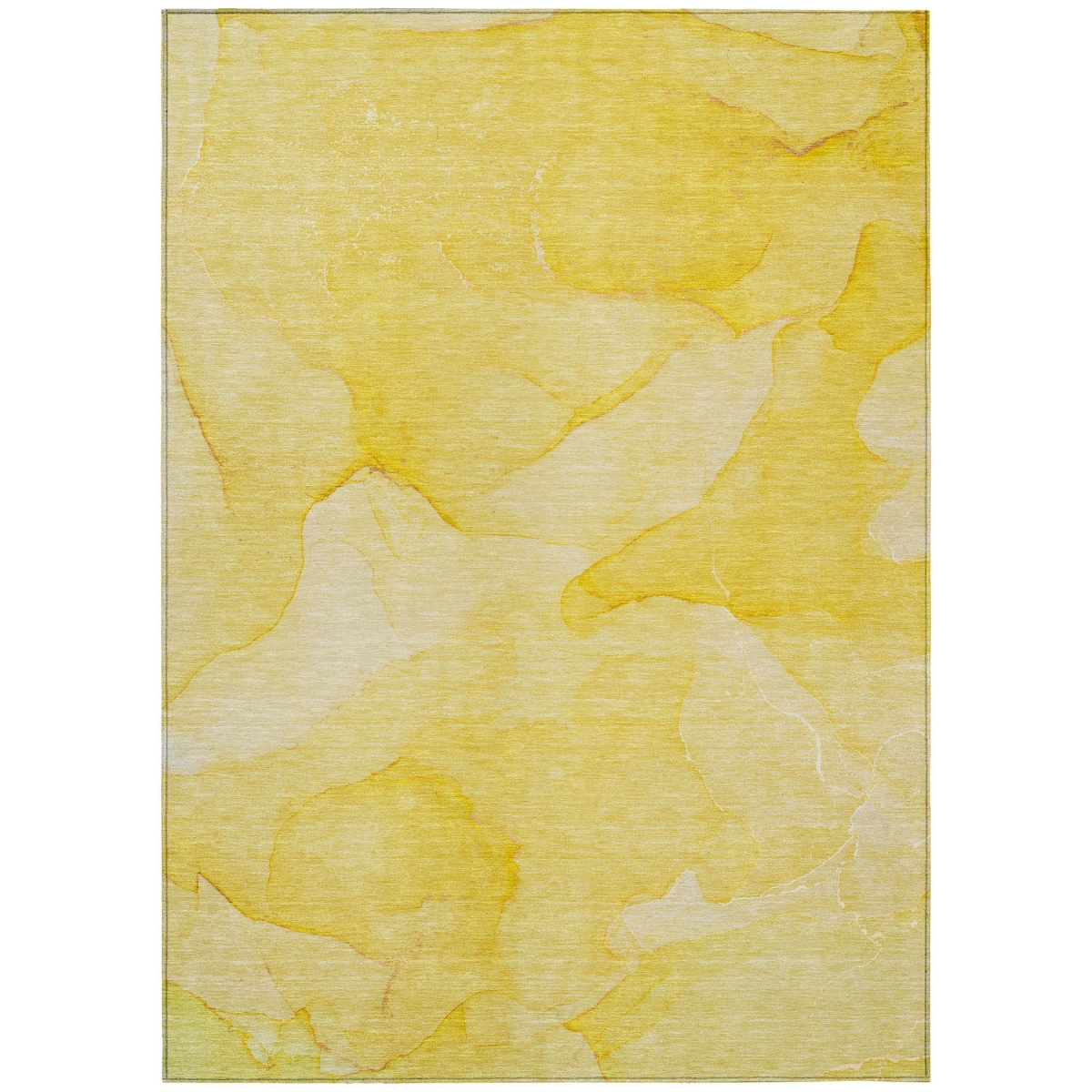 559860 3 x 5 ft. Gold Abstract Washable Non Skid Indoor Outdoor Rectangle Machine Woven Area Rug