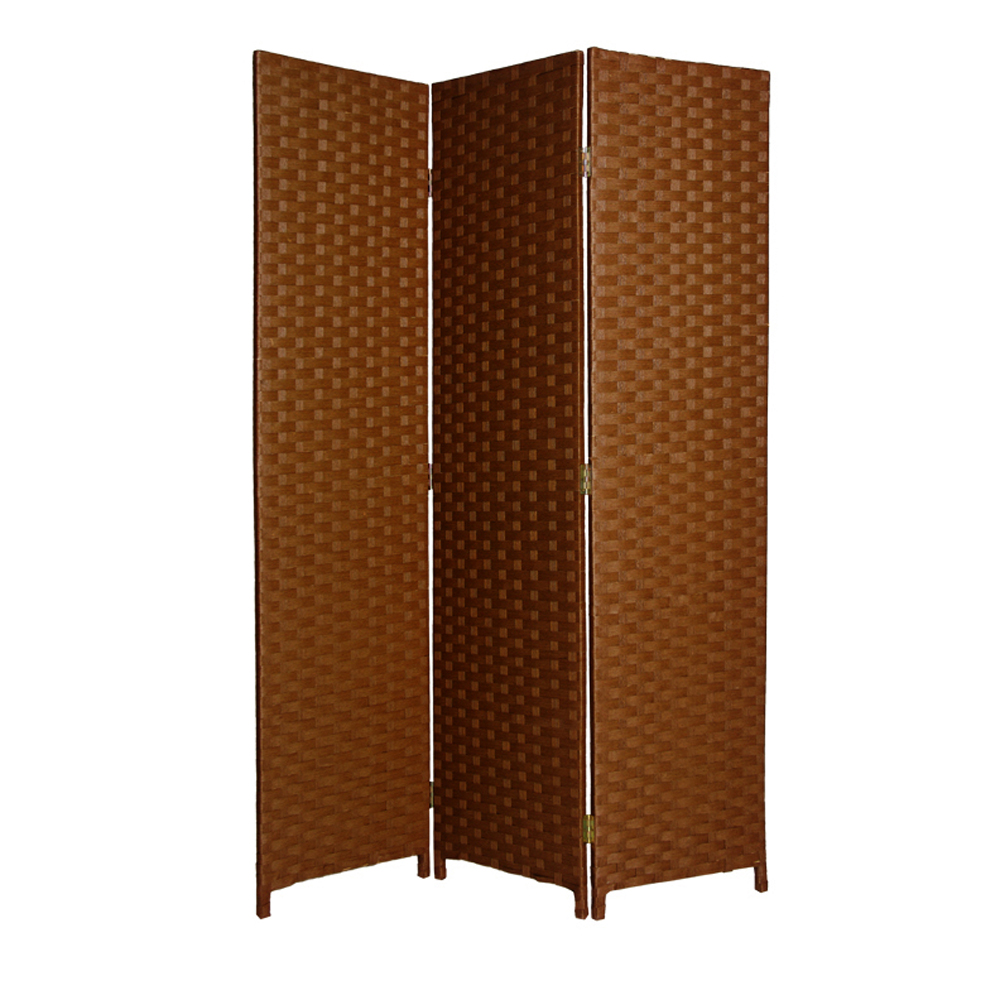 274891 54 x 72 in. Dark Brown Wood 3 Panel Screen