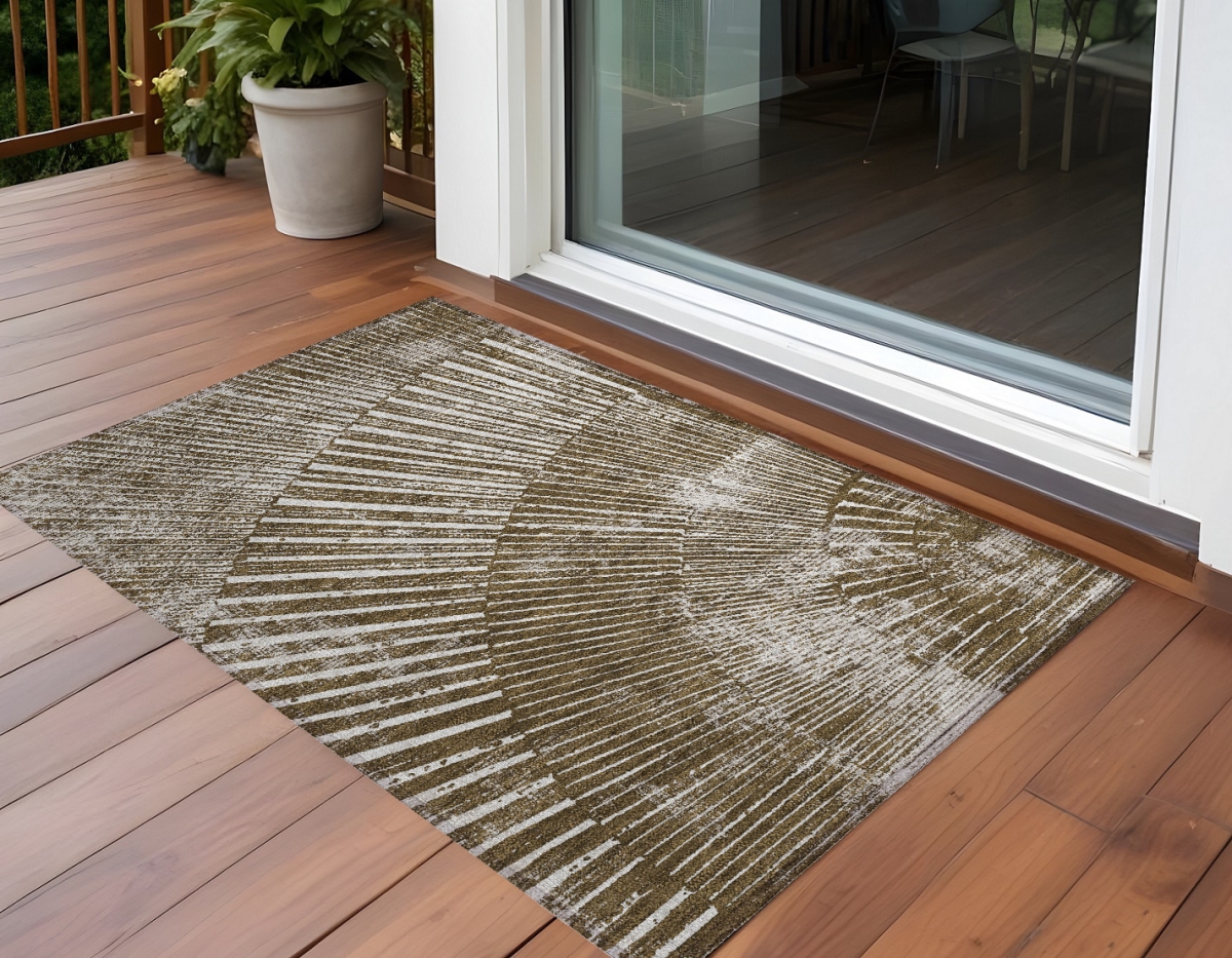 Chocolate Abstract 3x5 ft. Washable Area Rug - Non-Skid & Stain Resistant