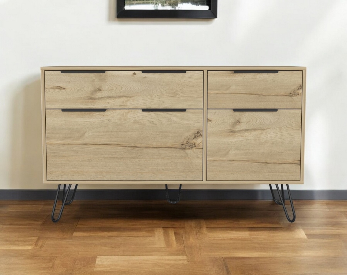 543995 47 in. Natural Four Drawer Double Dresser