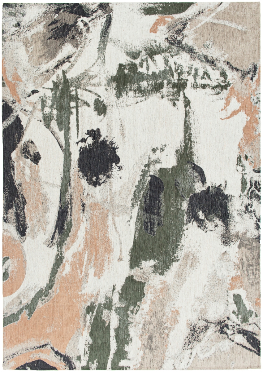 552055 3 x 5 ft. Gray & Orange Abstract Non Skid Rectangle Machine Woven Area Rug