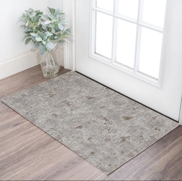 515639 2 x 3 ft. Brown & Ivory Abstract Power Loomed Distressed Rectangle Area Rug