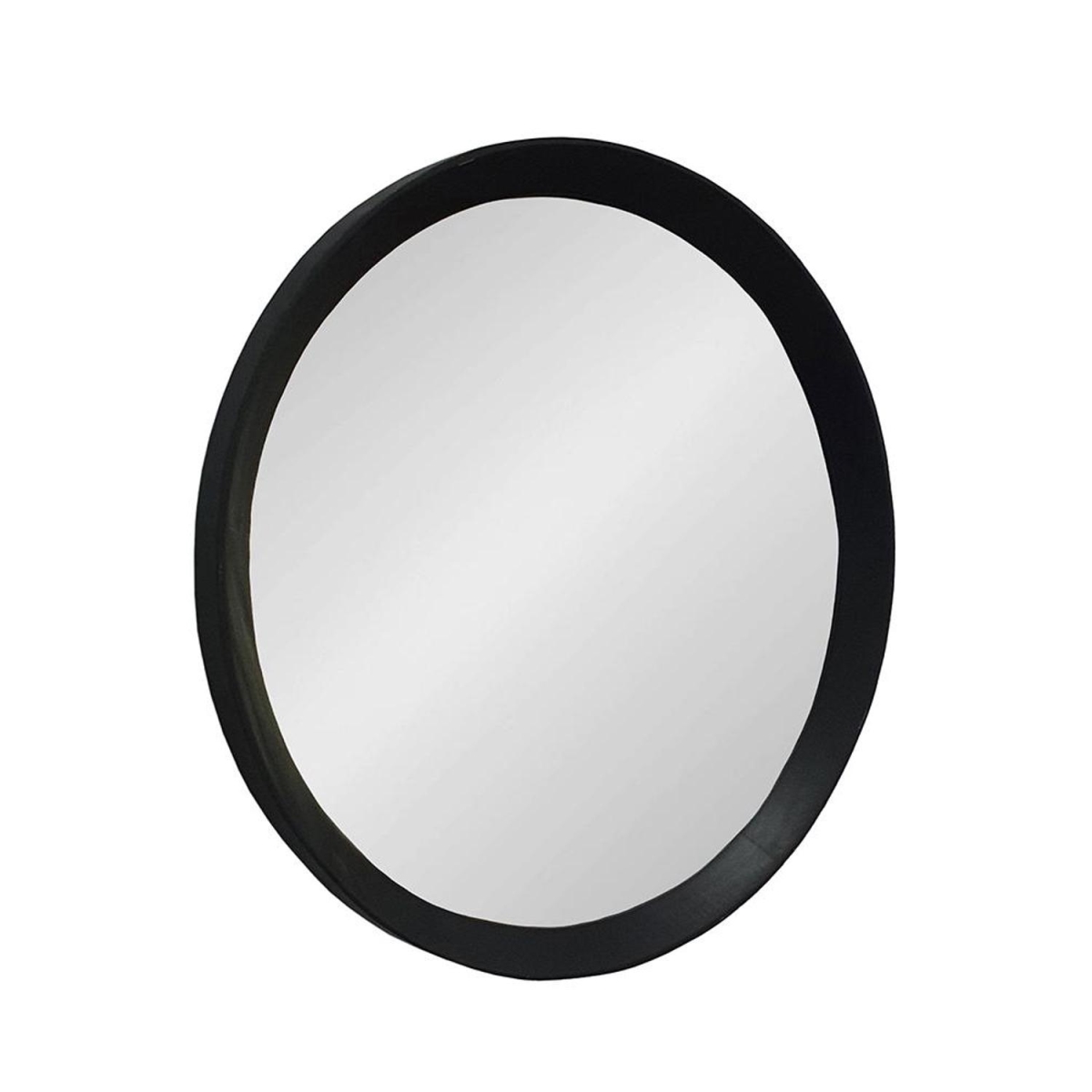 Black Round Wood Framed Accent Mirror - 20 in. - Transitional Design