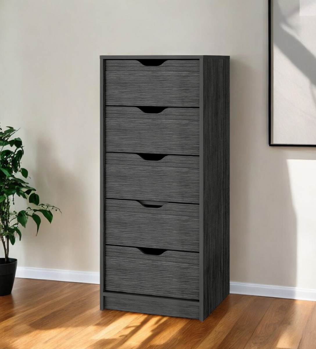 552268 18 in. Gray Five Drawer Standard Chest
